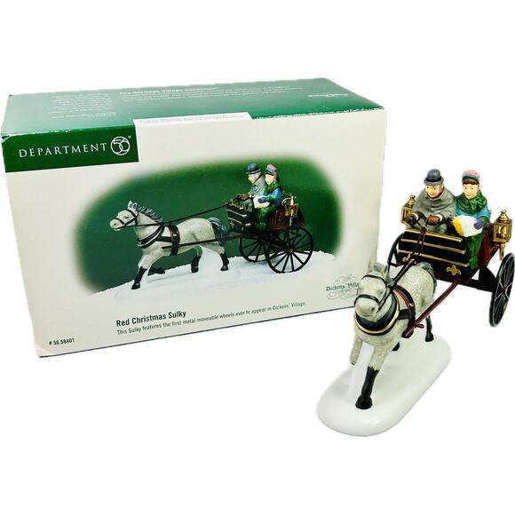 Department 56 RED CHRISTMAS SULKY Dickens' Village 1999‎ Box #56.58401 - Picture 1 of 11